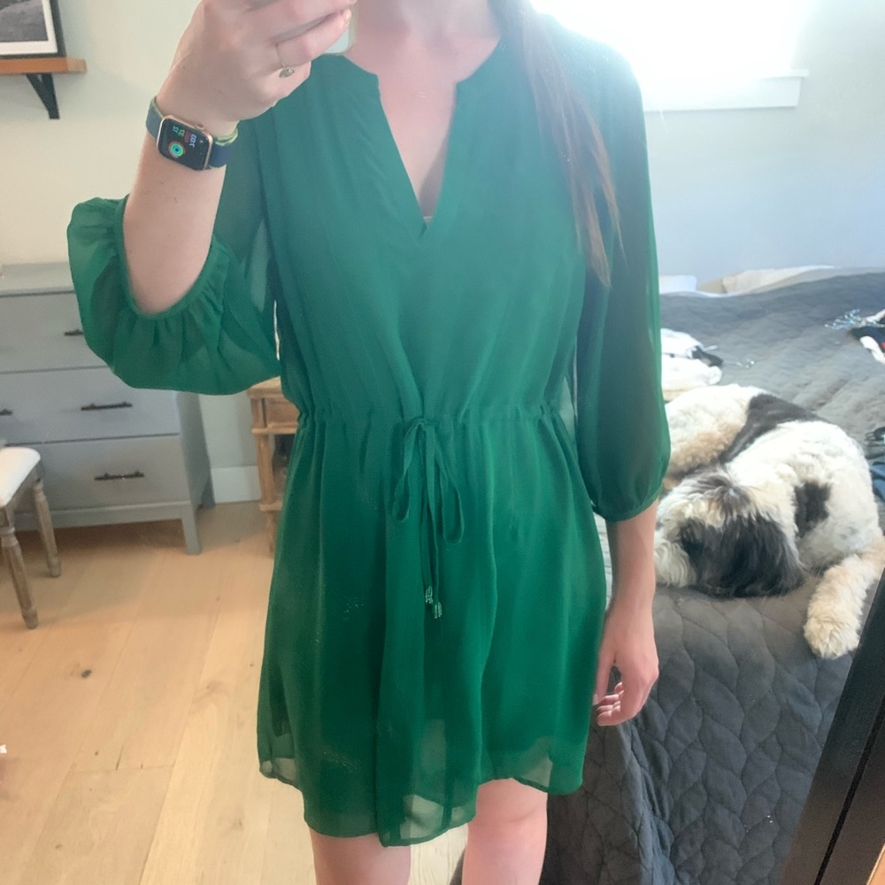 Green I. Madeline Dress in Medium, Very Flattering